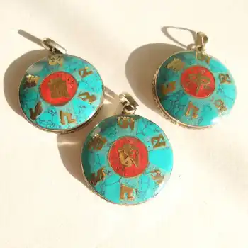 Real Tibetan Jewelry Mantras Amulet Pendants for Man Buddha Eye OM MANI PAD ME HUM Kalachakra TBP424
Real Tibetan Jewelry Mantras Amulet Pendants for Man Buddha Eye OM MANI PAD ME HUM Kalachakra TBP424