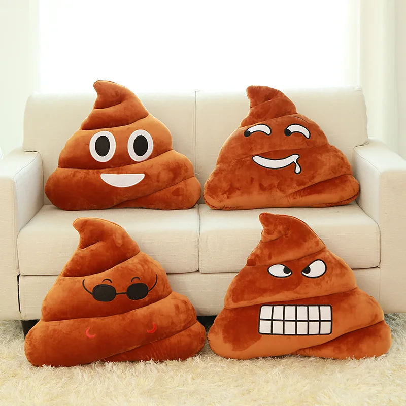 

25cm 35cm Cotton Mini Excrement Triangle Emoji Funny Pillow Doll Throw Pillow Amusing Emotion Tricky Cushion Kids Gift