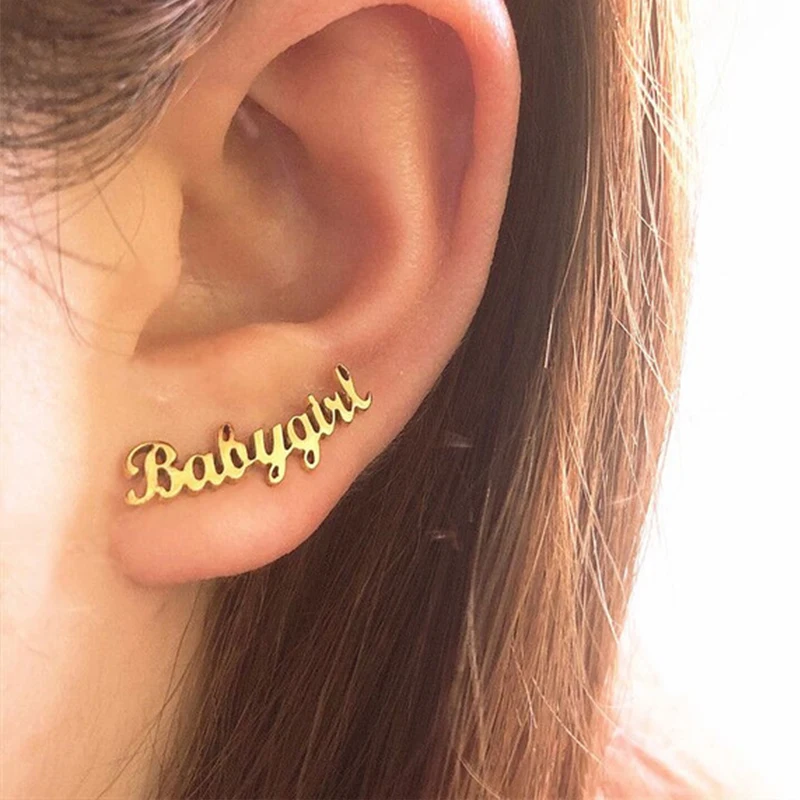 Initial Custom Name Letter BabyGirl Earrings Customize Personalized Cursive Nameplate Stud Earring Jewelry For Best Friend
Initial Custom Name Letter BabyGirl Earrings Customize Personalized Cursive Nameplate Stud Earring Jewelry For Best Friend