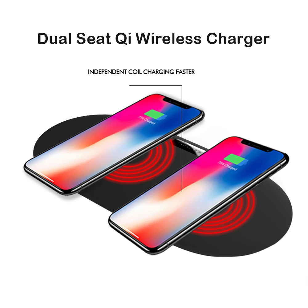 Dual chargeur induction Qi Wireless Charger 2in1 10W quick charge 3.0 for iPhone X XS Samsung Galaxy S9 Plus Note 8 fast charger
Dual chargeur induction Qi Wireless Charger 2in1 10W quick charge 3.0 for iPhone X XS Samsung Galaxy S9 Plus Note 8 fast charger