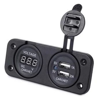 Car Auto Cigarette Lighter Digital Voltmeter 5V 1A/2.1A Charger 2 USB Por Car ChargerAdapter black For iPhone Xiaomi Samsung
Car Auto Cigarette Lighter Digital Voltmeter 5V 1A/2.1A Charger 2 USB Por Car ChargerAdapter black For iPhone Xiaomi Samsung