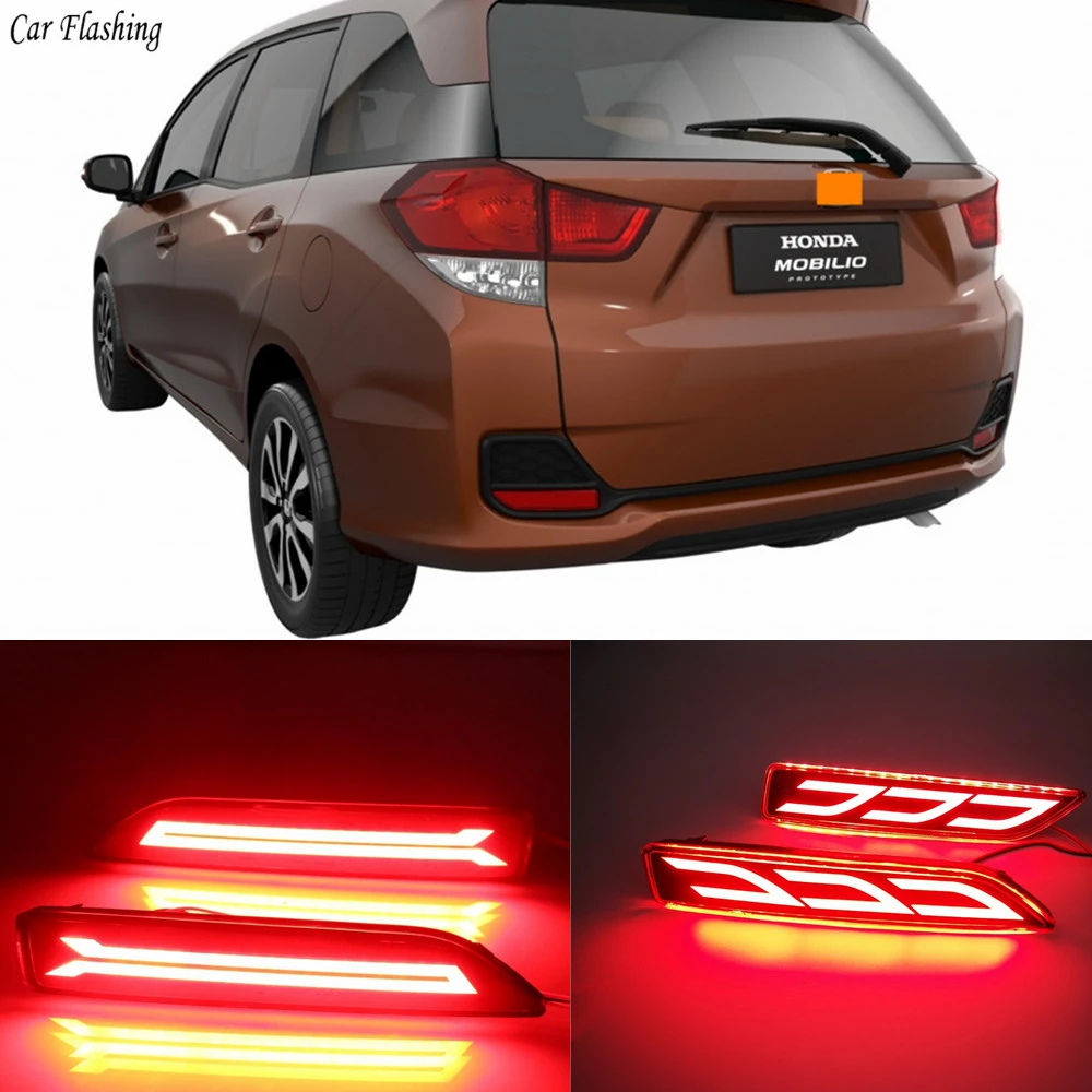 Car flashing 2PCS Car LED Rear Fog Lamp Brake Light Reflector Bumper Light Auto Decoration Lamp For Honda Mobilio 2016 2017 2018
Car flashing 2PCS Car LED Rear Fog Lamp Brake Light Reflector Bumper Light Auto Decoration Lamp For Honda Mobilio 2016 2017 2018