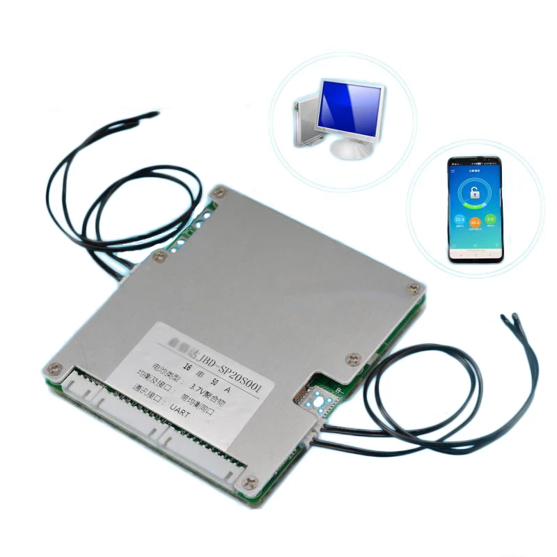 16S Lipo LiFePO4 Lithium Battery Protection Board 60V 48V Li-ion Cell Smart Phone APP Computer BMS UART Bluetooth Communication
16S Lipo LiFePO4 Lithium Battery Protection Board 60V 48V Li-ion Cell Smart Phone APP Computer BMS UART Bluetooth Communication