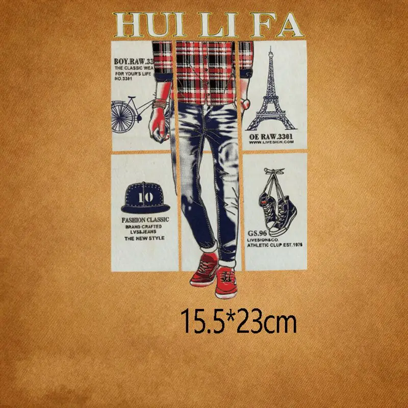 15.5x23cm Fashion Boy Iron On Stickers Washable Appliques A-level Patches Heat Transfer For T-shirt DIY Accessory Clothes Jeans
15.5x23cm Fashion Boy Iron On Stickers Washable Appliques A-level Patches Heat Transfer For T-shirt DIY Accessory Clothes Jeans