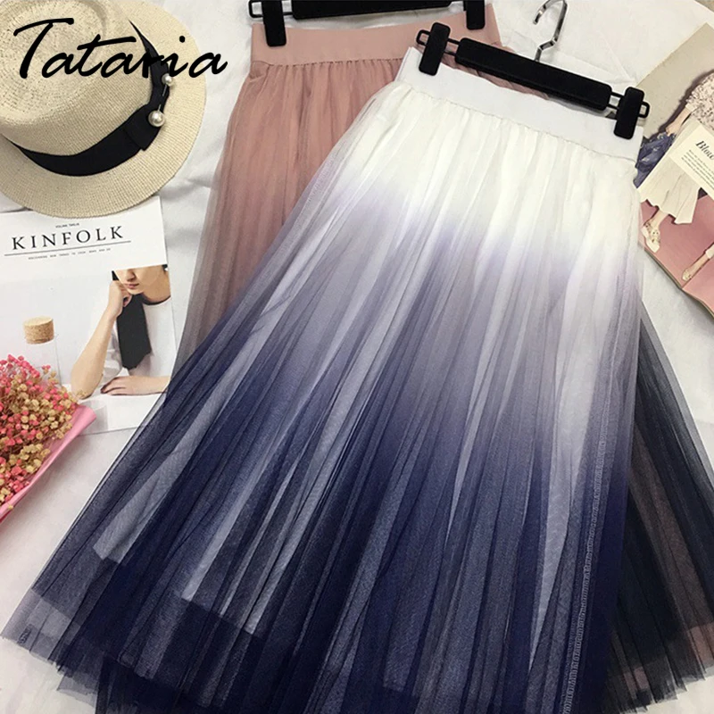 Tataria Gradient Color Long Skirts Women High Waist A-line Pleated Midi Skirt Female School Skirt Elegant Casual Pleated Skirts
Tataria Gradient Color Long Skirts Women High Waist A-line Pleated Midi Skirt Female School Skirt Elegant Casual Pleated Skirts