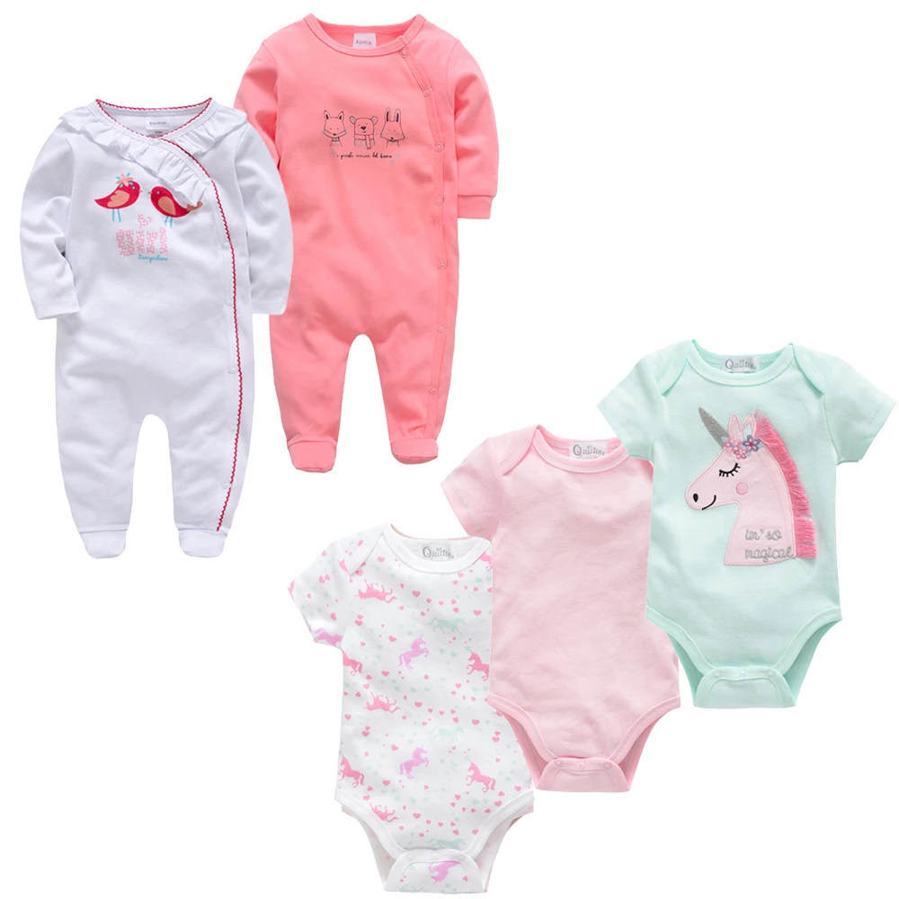 Kavkas Baby Clothes Set 5 pcs/set Cartoon Printing Spring Summer bebes Rompers Newborn Girls Jumpsuit roupa Infant Clothing 
Kavkas Baby Clothes Set 5 pcs/set Cartoon Printing Spring Summer bebes Rompers Newborn Girls Jumpsuit roupa Infant Clothing