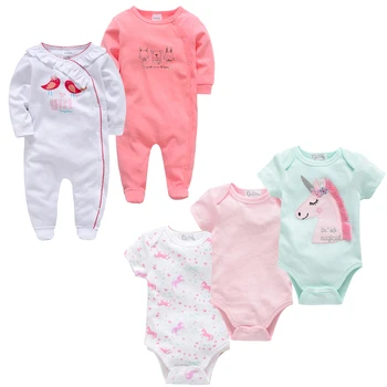 Kavkas Baby Clothes Set 5 pcs/set Cartoon Printing Spring Summer bebes Rompers Newborn Girls Jumpsuit roupa Infant Clothing
Kavkas Baby Clothes Set 5 pcs/set Cartoon Printing Spring Summer bebes Rompers Newborn Girls Jumpsuit roupa Infant Clothing