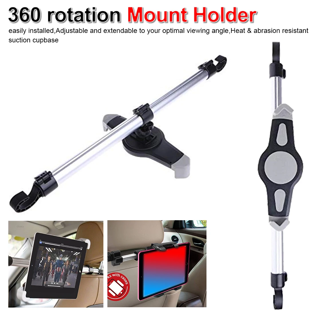 Tablet support 360 Degree Rotation Universal Aluminum Alloy Car Back Seat Mount Stand Holder For Tablet Car double headrest flat
Tablet support 360 Degree Rotation Universal Aluminum Alloy Car Back Seat Mount Stand Holder For Tablet Car double headrest flat