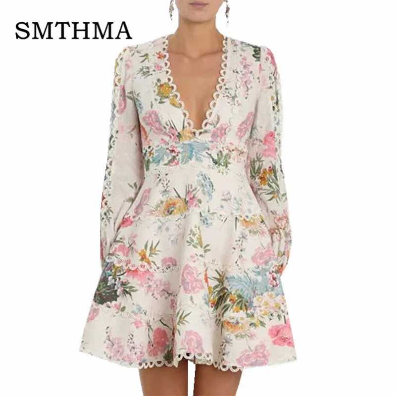 2019 New arrive High Quality Fashion Luxury Designer Runway Women flower print dress Sexy V-neck Long sleeve Lace Dress vestidos
2019 New arrive High Quality Fashion Luxury Designer Runway Women flower print dress Sexy V-neck Long sleeve Lace Dress vestidos