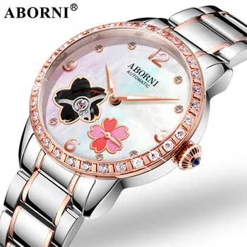 ABORNI Luxury Diamand Women Watches Automatic Mechanical Luminous Wristwatch Steel Bracelet Flower Gold Clock relogio feminino
ABORNI Luxury Diamand Women Watches Automatic Mechanical Luminous Wristwatch Steel Bracelet Flower Gold Clock relogio feminino