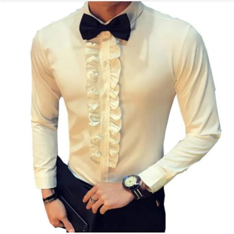 Retro Shirt Men Wedding Party Ruffle Vintage Shirt White Men Black Chemise Homme Slim Fit Shirt Asian Fasion Stage Clothing
Retro Shirt Men Wedding Party Ruffle Vintage Shirt White Men Black Chemise Homme Slim Fit Shirt Asian Fasion Stage Clothing