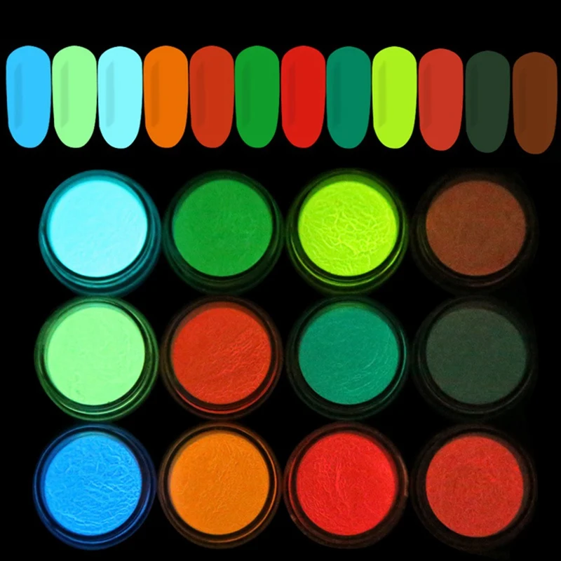 12Pcs/Set Ultrafine Fluorescent Nail Powder Neon Phosphor Colorful Nail Art Glitter Pigment 3D Glow Luminous Dust Decorations
12Pcs/Set Ultrafine Fluorescent Nail Powder Neon Phosphor Colorful Nail Art Glitter Pigment 3D Glow Luminous Dust Decorations
