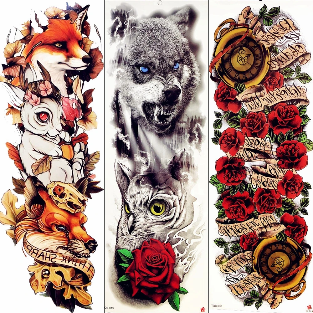 Arm Sleeve Temorary Tattoo Wolf Long Watercolor Animal Tatoos Men Boys Legs Full Arm Water Transfer Tattoo Women Forest Feral
Arm Sleeve Temorary Tattoo Wolf Long Watercolor Animal Tatoos Men Boys Legs Full Arm Water Transfer Tattoo Women Forest Feral