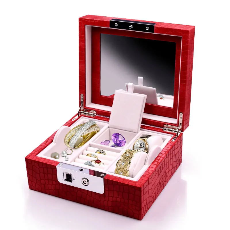 Luxury Women Fashion Mirror Storage Box with Fingerprints unlock Double-layer red jewelry necklace watch box fingerprint lock
Luxury Women Fashion Mirror Storage Box with Fingerprints unlock Double-layer red jewelry necklace watch box fingerprint lock