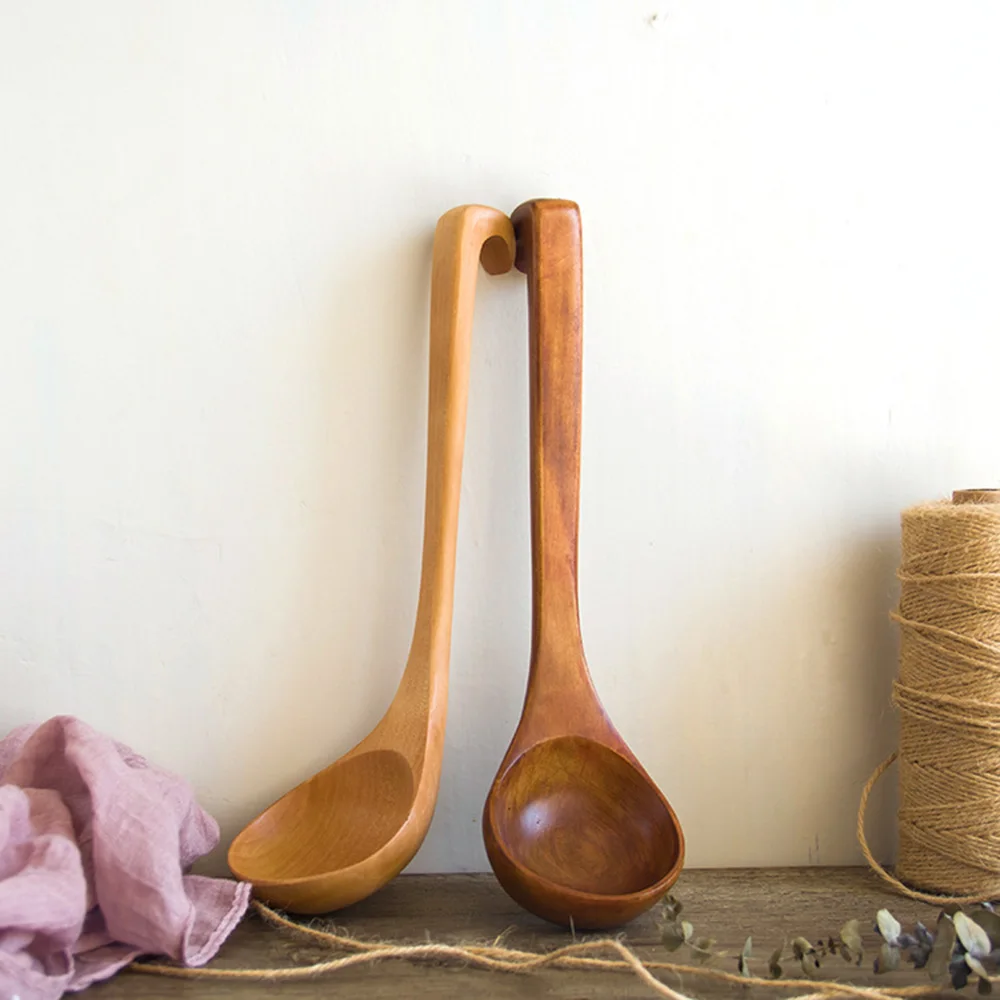 1 piece Natural Wooden Spoon Long Handle Eco-Friendly Tableware Spoon Dining Soup Kitchen Accessories Convenient hanging hook
1 piece Natural Wooden Spoon Long Handle Eco-Friendly Tableware Spoon Dining Soup Kitchen Accessories Convenient hanging hook