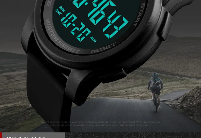 SKMEI 1257 Sport Watch Men Alarm Clock 5Bar Waterproof Multifunction Digital Watch