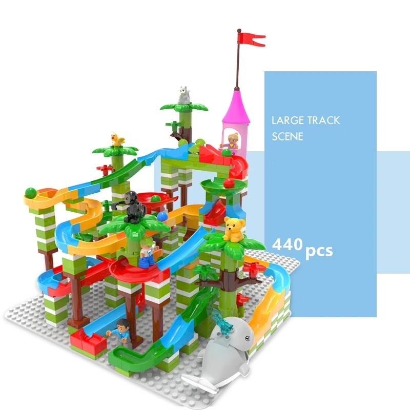 68-440Pcs Marble Race Run Maze Ball Track Building Blocks Big Size Jungle Adventure Building Bricks Compatible with duplo animal
68-440Pcs Marble Race Run Maze Ball Track Building Blocks Big Size Jungle Adventure Building Bricks Compatible with duplo animal