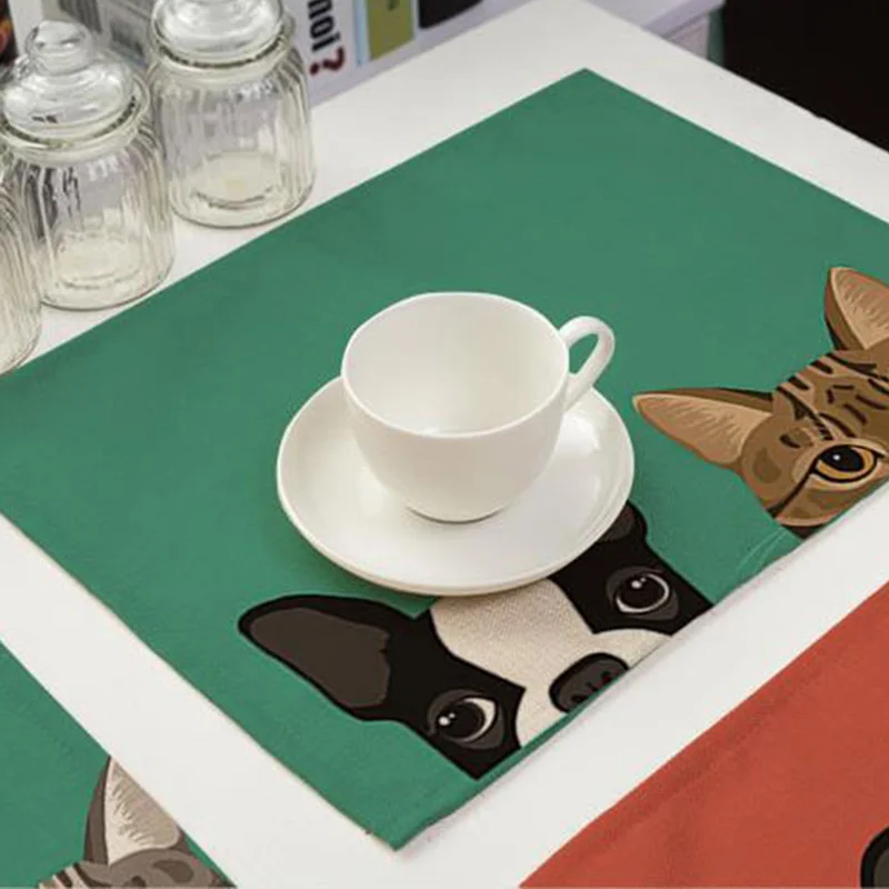 Animals Table Placemat Linen Cotton Blend Plate Cover Western Pad Washable Tableware Mats Fun Home Decorations
Animals Table Placemat Linen Cotton Blend Plate Cover Western Pad Washable Tableware Mats Fun Home Decorations