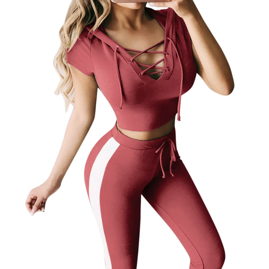 Perimedes running set slim Women tracksuit Patchwork Fitness Sport Stripe Short Sleeve Lace Sport Tops Long Pants Set#g40
Perimedes running set slim Women tracksuit Patchwork Fitness Sport Stripe Short Sleeve Lace Sport Tops Long Pants Set#g40