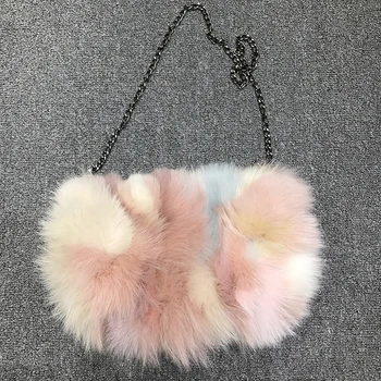 Women Real Fox Fur Shoulder Bag Feather Chain Evening Bag For Party Wedding Female Luxury Design Day Clutch Colorful Tote Purse 
Women Real Fox Fur Shoulder Bag Feather Chain Evening Bag For Party Wedding Female Luxury Design Day Clutch Colorful Tote Purse