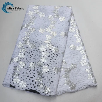 White Hollow Design African Fabric 5 yards Nigeria Velvet Lace Fabrics Embroidery With Sequins Beads High Quality For Wedding
White Hollow Design African Fabric 5 yards Nigeria Velvet Lace Fabrics Embroidery With Sequins Beads High Quality For Wedding
