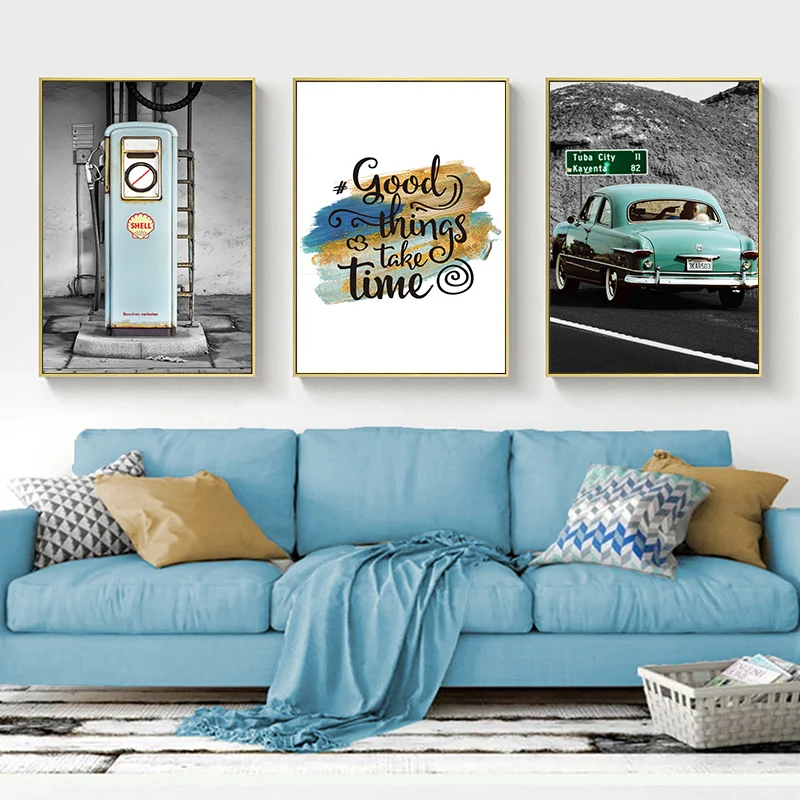 Nordic Decoration Nostalgic Petrol Station Print Blue Car Canvas Painting Modern Quotes Wall Art Poster Picture For Living Room
Nordic Decoration Nostalgic Petrol Station Print Blue Car Canvas Painting Modern Quotes Wall Art Poster Picture For Living Room