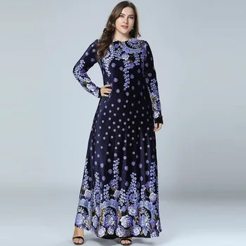 Gold Stamping Printing Muslim Dress 2018 Women Plus Size Velvet Floral Maxi Dress Elegant Party Long Robe 3XL 4XL Navy blue
Gold Stamping Printing Muslim Dress 2018 Women Plus Size Velvet Floral Maxi Dress Elegant Party Long Robe 3XL 4XL Navy blue