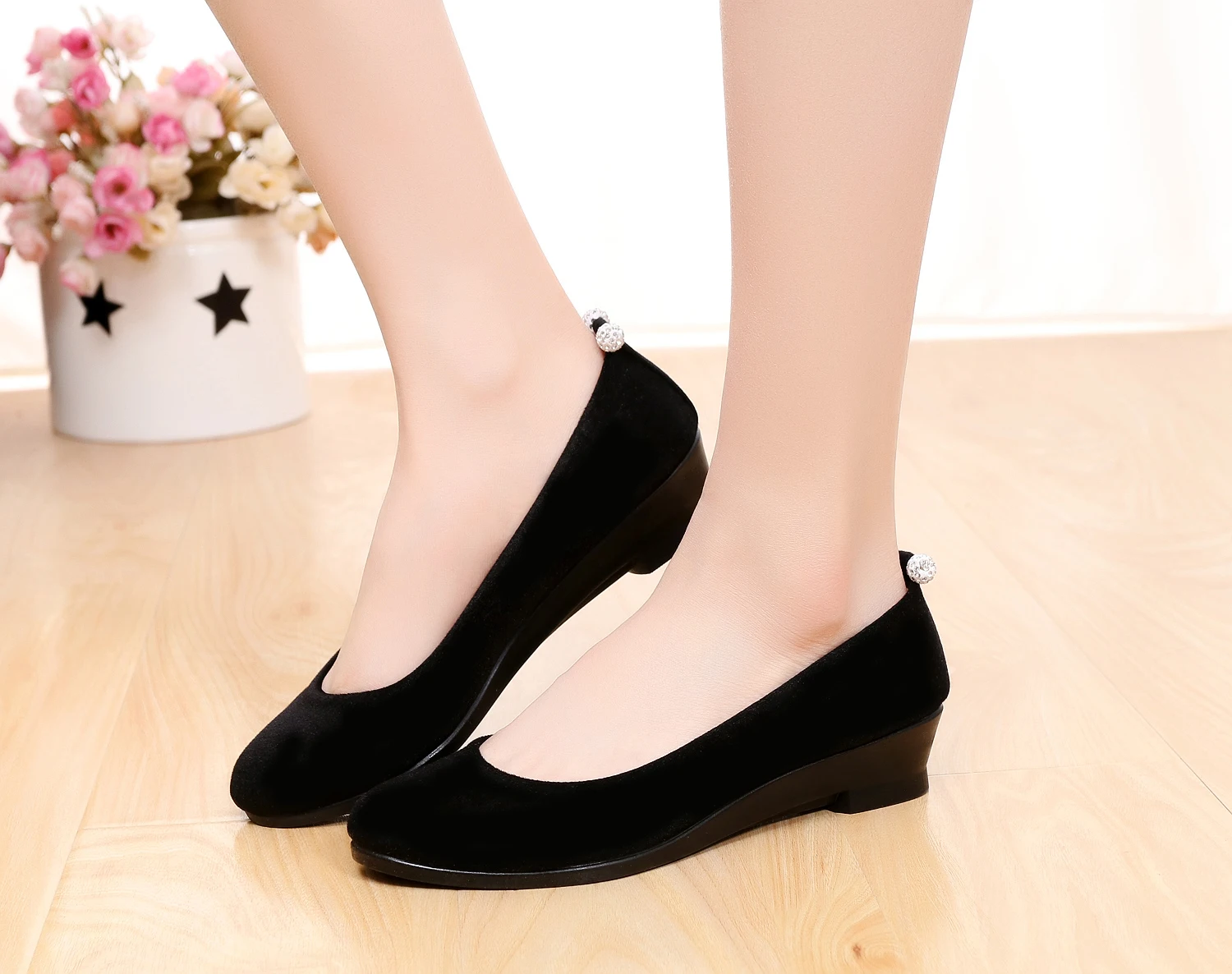 Women Ballet Shoes Women Wedges Shoes for Work Cloth Sweet Loafers Slip On Women's Pregnant Wedges Shoes Oversize Boat Shoes 13