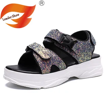 Leader Show Women Sandals Fashion Round Open-toed Summer Twinkle Thick Soled Shoes Platform Sandals for Women's Casual Sandals
Leader Show Women Sandals Fashion Round Open-toed Summer Twinkle Thick Soled Shoes Platform Sandals for Women's Casual Sandals