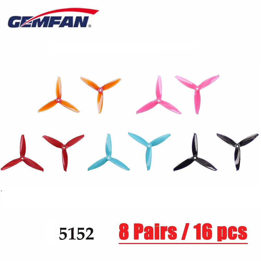 8 Pairs 16 Pcs Gemfan Hulkie Flash 5152 3 Blade PC Propeller CW CCW Prop for Brushless Motors FPV Freestyle Frame
8 Pairs 16 Pcs Gemfan Hulkie Flash 5152 3 Blade PC Propeller CW CCW Prop for Brushless Motors FPV Freestyle Frame