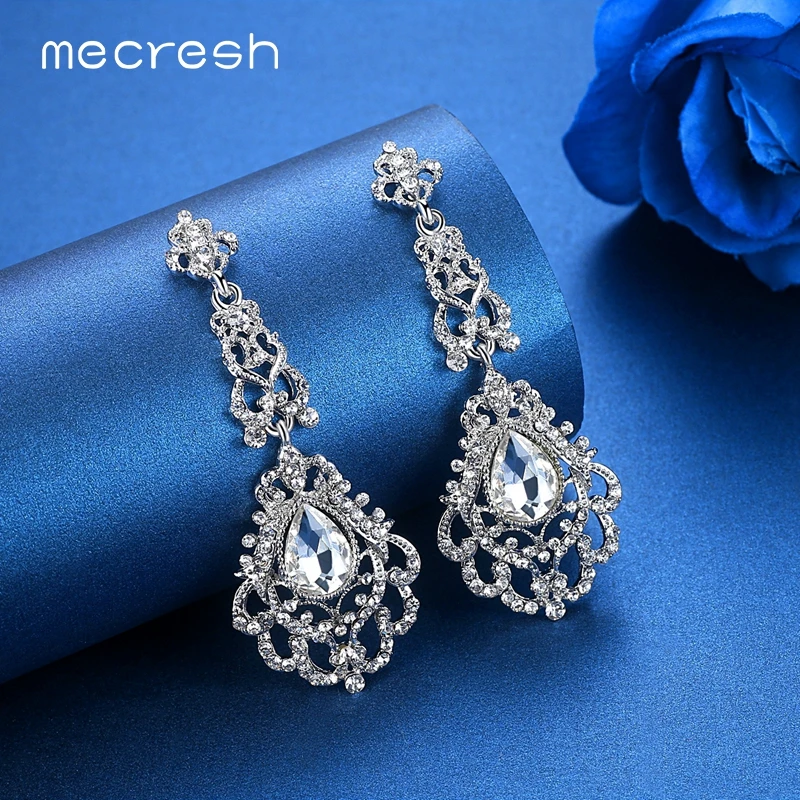 Mecresh Silver Color Wedding Bridal Drop Earrings Crystal Rhinestone Women Long Dangle Earrings 2019 Fashion Jewelry EH161
Mecresh Silver Color Wedding Bridal Drop Earrings Crystal Rhinestone Women Long Dangle Earrings 2019 Fashion Jewelry EH161
