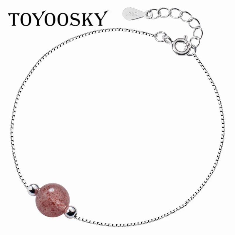 TOYOOSKY Romantic Design Simple 8mm Bead Strawberry Crystal Bracelets for Women Gifts 925 Sterling Silver Contracted Jewelry
TOYOOSKY Romantic Design Simple 8mm Bead Strawberry Crystal Bracelets for Women Gifts 925 Sterling Silver Contracted Jewelry