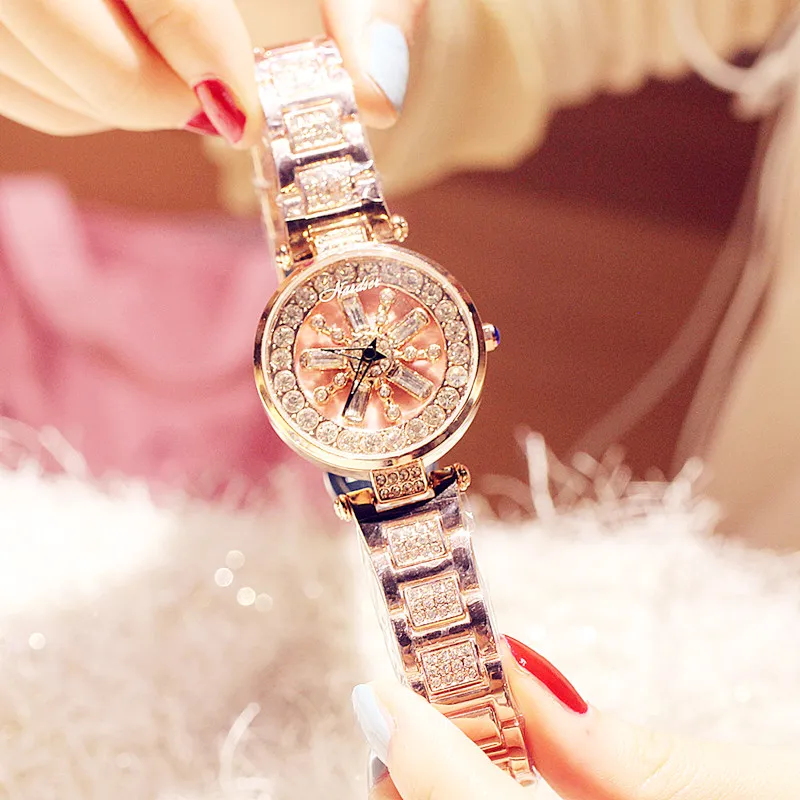 Rotating Waterproof Steel Belt Rhinestone Bracelet Trend Watch Multicolor Optional Fashion New Authentic Ladies Quartz Watch
Rotating Waterproof Steel Belt Rhinestone Bracelet Trend Watch Multicolor Optional Fashion New Authentic Ladies Quartz Watch