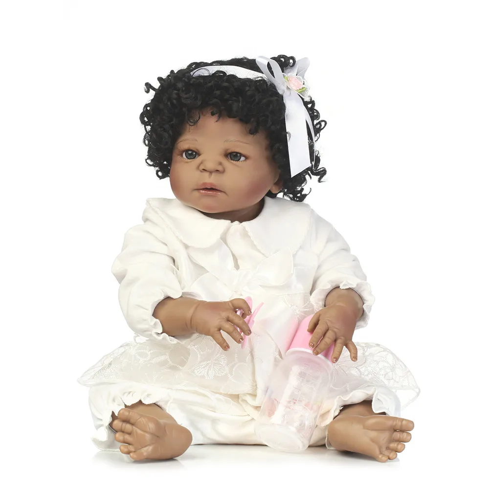 NPKCOLLECTION 55cm Full Silicone Reborn Black Skin Girl Baby Doll Toy Realistic Newborn Princess Babies Doll Girl Brinquedos
NPKCOLLECTION 55cm Full Silicone Reborn Black Skin Girl Baby Doll Toy Realistic Newborn Princess Babies Doll Girl Brinquedos