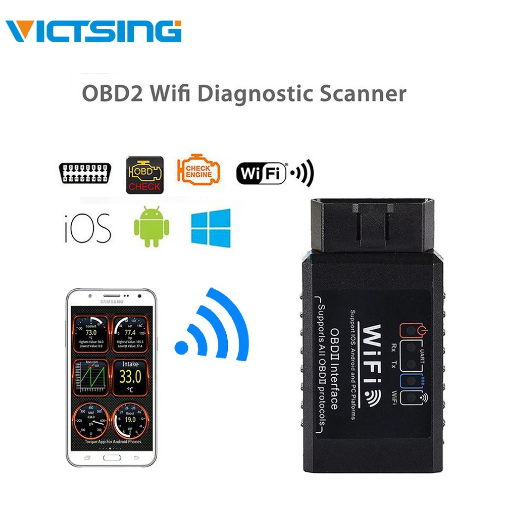 VicTsing Car Diagnostic Tool Wifi Auto Car Fault OBD2 Diagnostic Tool Scanner Code Reader for iPhone and Android Black Elm327
VicTsing Car Diagnostic Tool Wifi Auto Car Fault OBD2 Diagnostic Tool Scanner Code Reader for iPhone and Android Black Elm327