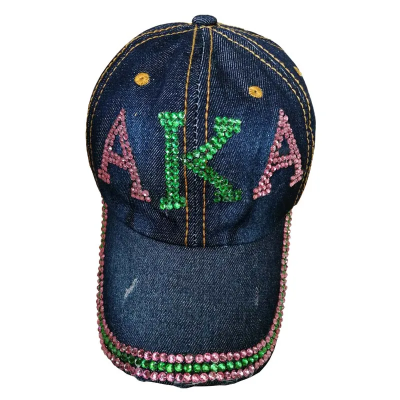 Wholesale crystal stone Point AKA Sorority letters style Glass denim caps women custom baseball cap Hat rhinestone
Wholesale crystal stone Point AKA Sorority letters style Glass denim caps women custom baseball cap Hat rhinestone