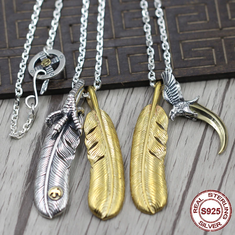 S925 Sterling Silver Necklace Pendant Personality pop style Feather series Eagle cross wheel domineering modeling Send a gift
S925 Sterling Silver Necklace Pendant Personality pop style Feather series Eagle cross wheel domineering modeling Send a gift