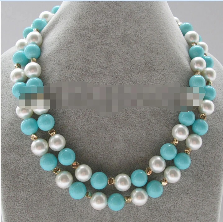 popular 40" longer 12mm white + blue perfect round south sea shell pearl necklace
popular 40" longer 12mm white + blue perfect round south sea shell pearl necklace