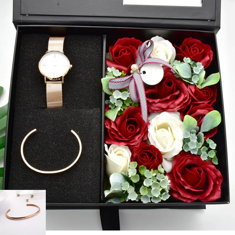 Valentine's Day Watch Set Japan Quartz Movement High Quality 36mm Women Rose Gold Watch Bracelet Soap Flower Sets Birthday gifts
Valentine's Day Watch Set Japan Quartz Movement High Quality 36mm Women Rose Gold Watch Bracelet Soap Flower Sets Birthday gifts