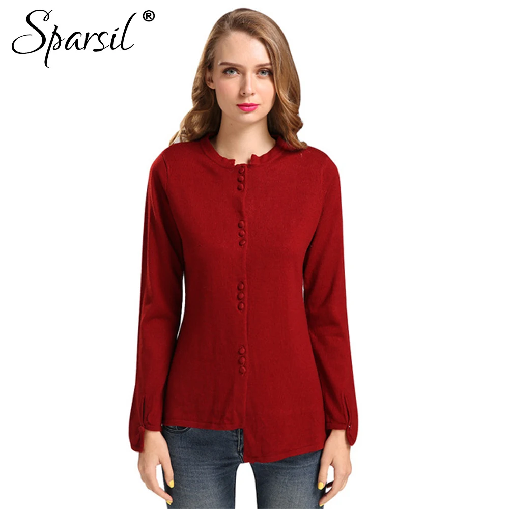 Sparsil Women Asymmetry Design Wool Cardigan Sweaters Long Sleeve Slim Knitted Sweaters Fashion Roud Collar Outwear
Sparsil Women Asymmetry Design Wool Cardigan Sweaters Long Sleeve Slim Knitted Sweaters Fashion Roud Collar Outwear