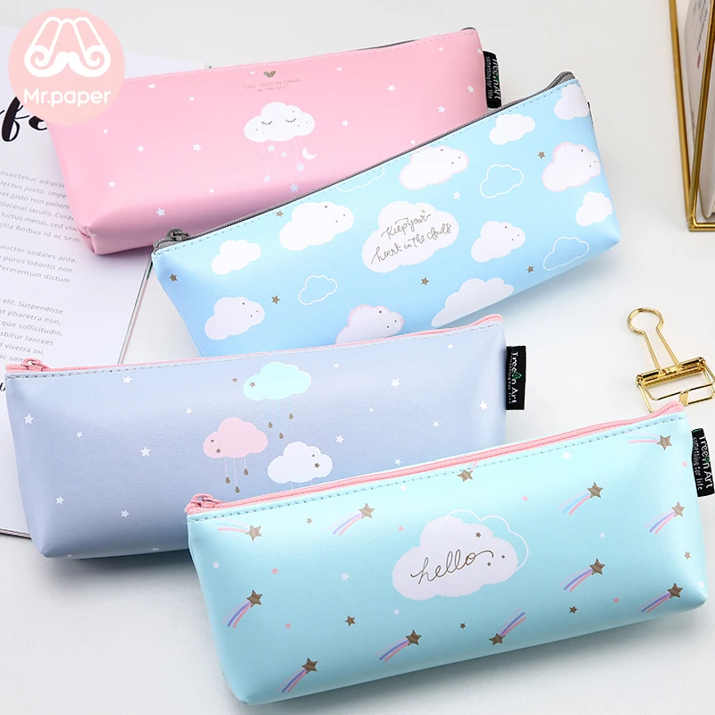 Mr.Paper 4 Designs Cute Colorful Rainbow Clouds Stars Pencil Bags School Case Creative Kawaii Large Size Pencil Bags for Girls
Mr.Paper 4 Designs Cute Colorful Rainbow Clouds Stars Pencil Bags School Case Creative Kawaii Large Size Pencil Bags for Girls