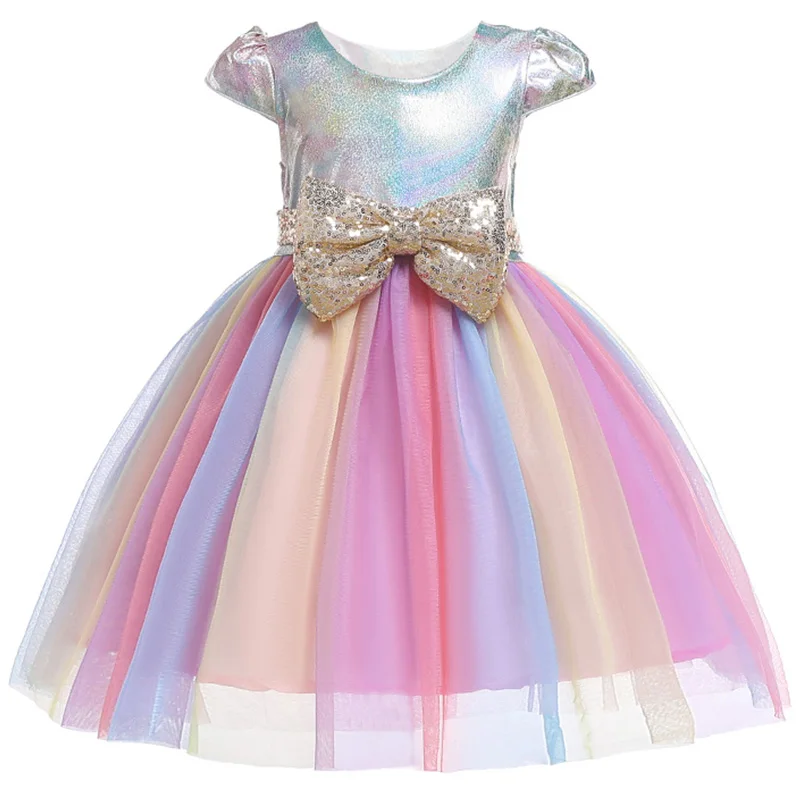 Baby girls dress 2-10 year birthday dress rainbow sequin baptism christening party wedding dress for infant 2019 Summer dress 
Baby girls dress 2-10 year birthday dress rainbow sequin baptism christening party wedding dress for infant 2019 Summer dress