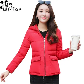 UHYTGF Plus size Coat Female Short Cotton Coat Winter Parker Women Hooded Thicken Down jacket Warm Outerwear zipper Slim Coat 21
UHYTGF Plus size Coat Female Short Cotton Coat Winter Parker Women Hooded Thicken Down jacket Warm Outerwear zipper Slim Coat 21