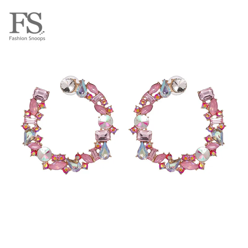 FASHIONSNOOPS Handmade Round Hanging Earrings Bohemian Pink Multicolor Crystal Dangle Drop Earrings For Women Jewelry Hot Sale
FASHIONSNOOPS Handmade Round Hanging Earrings Bohemian Pink Multicolor Crystal Dangle Drop Earrings For Women Jewelry Hot Sale