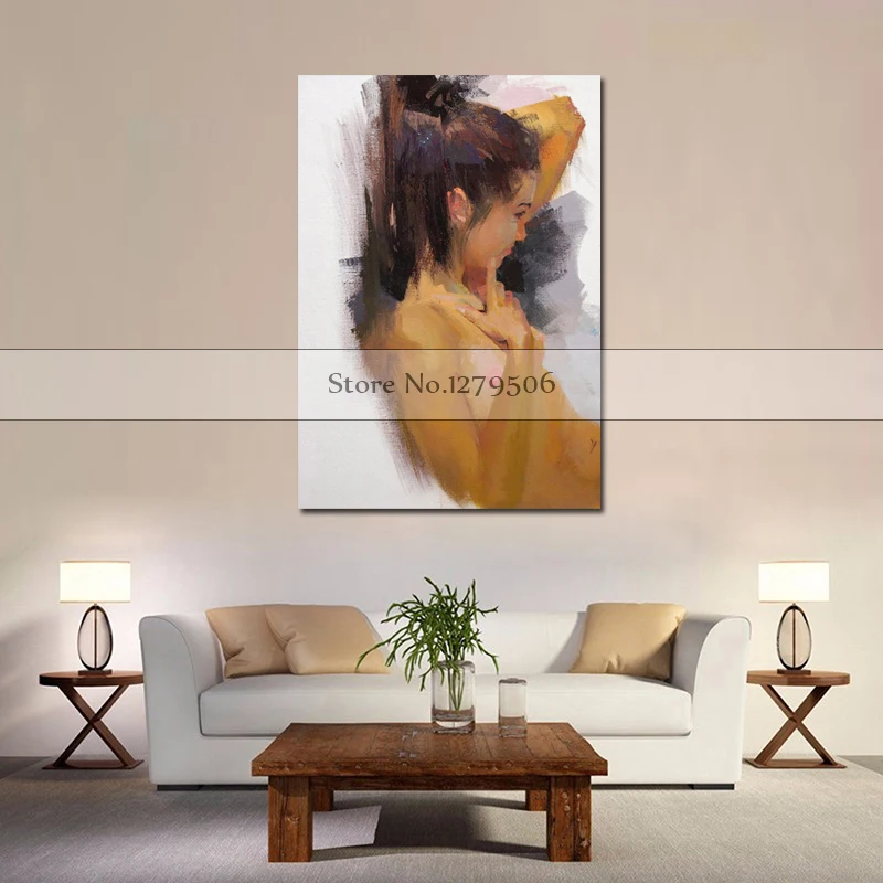 Hand Painted Big Tits Nude Women Oil Painting On Canvas Modern Abstract