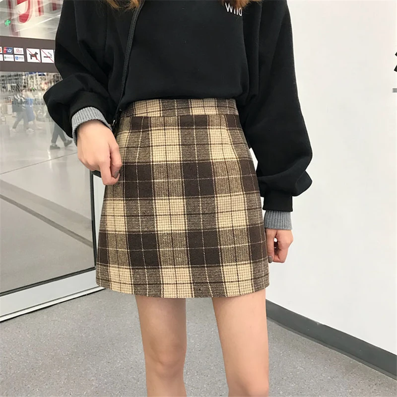 OllyMurs 2018 New High Waisted Plaid Mini Skirts Women Elegent Retro Short Skirt Autumn Winter Woolen Sexy A-line Short Jupe
OllyMurs 2018 New High Waisted Plaid Mini Skirts Women Elegent Retro Short Skirt Autumn Winter Woolen Sexy A-line Short Jupe