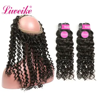 Liweike Italian Curly 2 3 Bundles With 360 Lace Frontal Brazilian Human Remy Hair Pre Plucked Frontals Double Weft 1B Color
Liweike Italian Curly 2 3 Bundles With 360 Lace Frontal Brazilian Human Remy Hair Pre Plucked Frontals Double Weft 1B Color