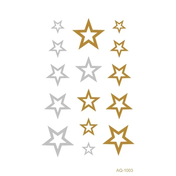 Wyuen Metallic Gold Silver Body Art Temporary Tattoo Flash Tatoo Five-pointed Star Henna Sticker Fake Body Art Tattoo TJ-003
Wyuen Metallic Gold Silver Body Art Temporary Tattoo Flash Tatoo Five-pointed Star Henna Sticker Fake Body Art Tattoo TJ-003