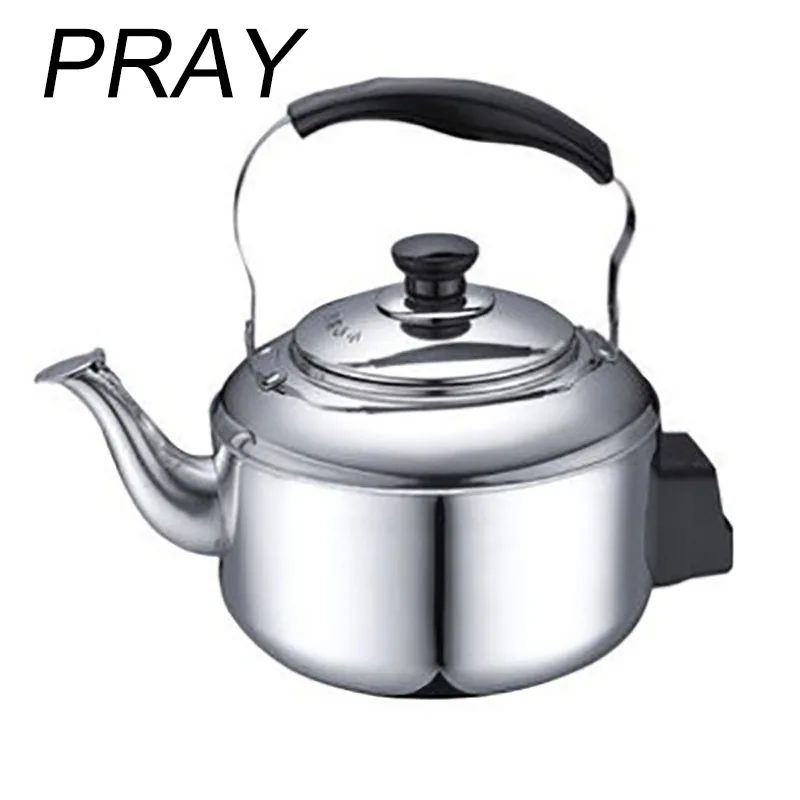 PRAY 5L 220v 1500W boiling honking big capacity electric kettle 304 stainless steel streamlined slender spout Dust cover
PRAY 5L 220v 1500W boiling honking big capacity electric kettle 304 stainless steel streamlined slender spout Dust cover