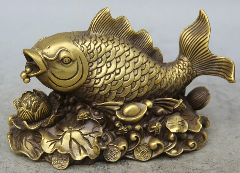 Fast shipping USPS to USA S1968 8" Chinese Copper Wealth Money lotus leaf flower Fish barracuda Statue sculpture
Fast shipping USPS to USA S1968 8" Chinese Copper Wealth Money lotus leaf flower Fish barracuda Statue sculpture